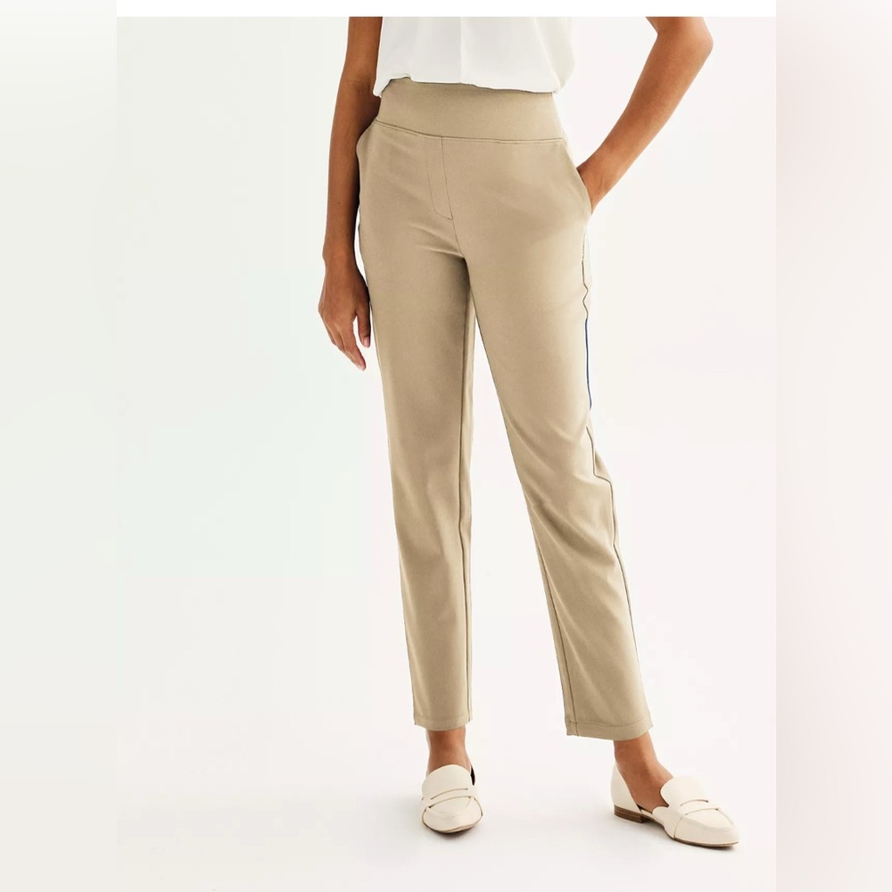 Allison Daley Caki Pull on ankle Pants stright leg Size 12
